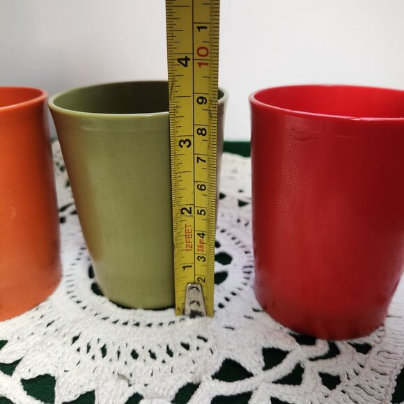 Tupperware Tumblers 8 oz Cups 1251 Lot of 3 Fall Colours Vintage 70s Canada - Picture 7 of 7